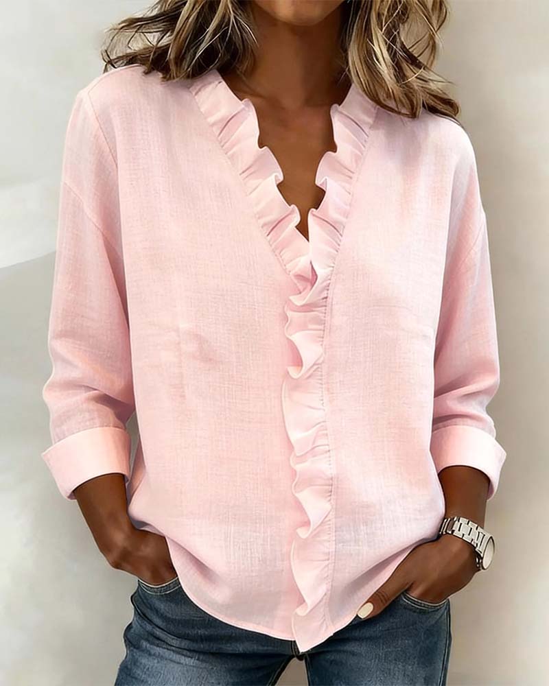 Valeria™ | Blusa V con Volantes