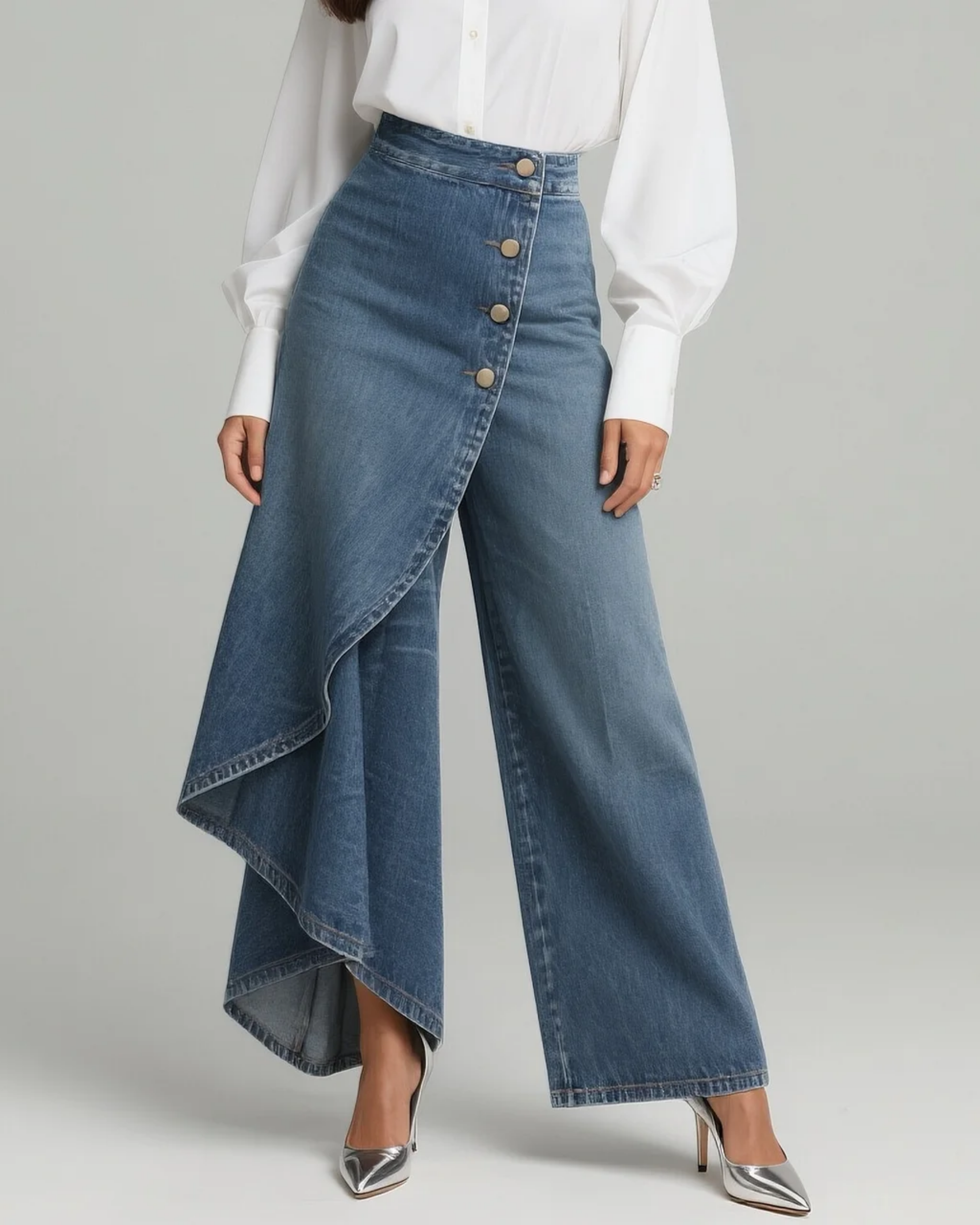 Audrey™ | Pantalón denim con lazo