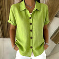 Camisa Casual de Color Liso con Botones