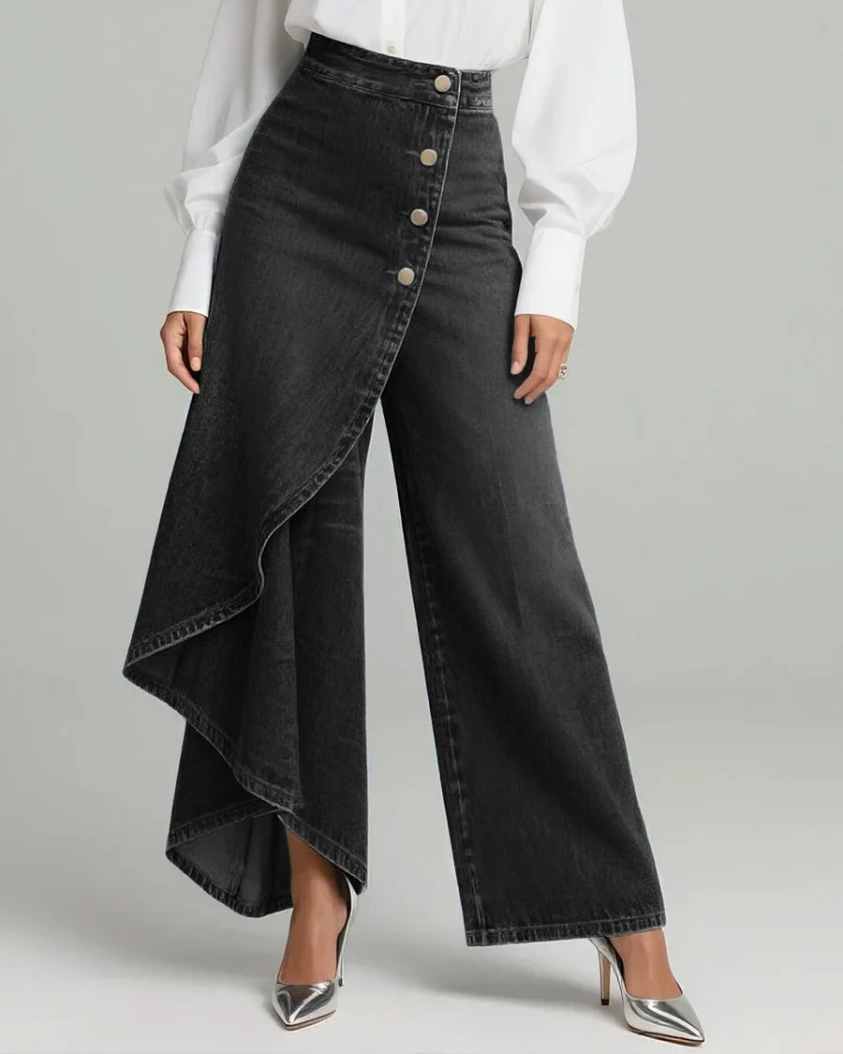 Audrey™ | Pantalón denim con lazo