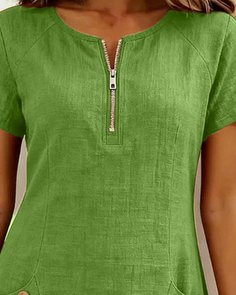 Van Elst Mode® | Vestido de algodón con bolsillo de cremallera