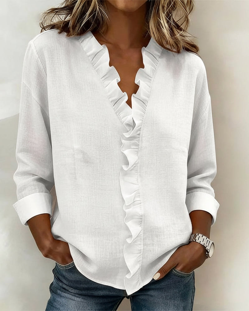 Valeria™ | Blusa V con Volantes