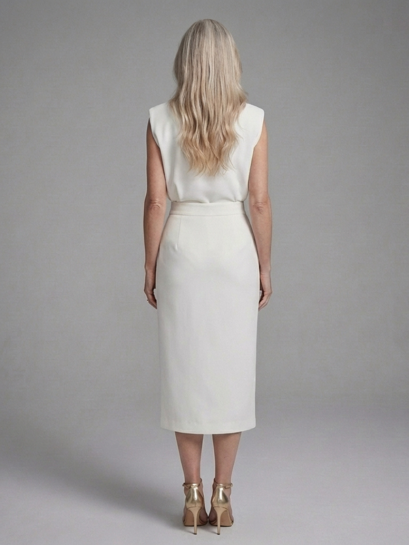 Amelia | Vestido Midi Asimétrico sin Mangas