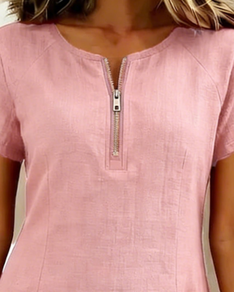 Van Elst Mode® | Vestido de algodón con bolsillo de cremallera