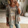 Blusa Vintage con Estampado Floral