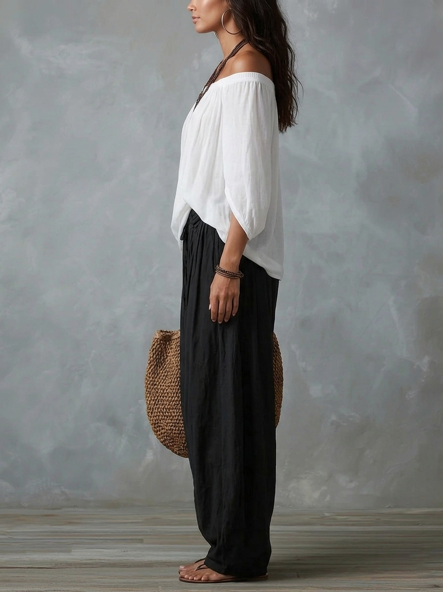 Isabella | Conjunto Bohemio Fluido Pantalón Farol