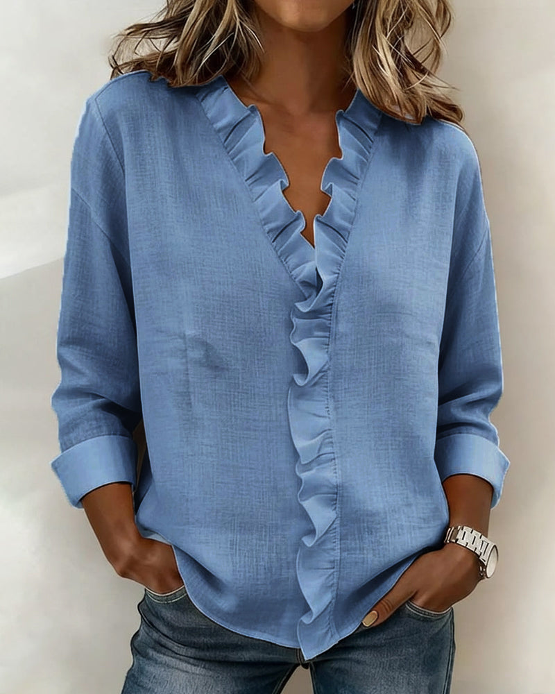Valeria™ | Blusa V con Volantes