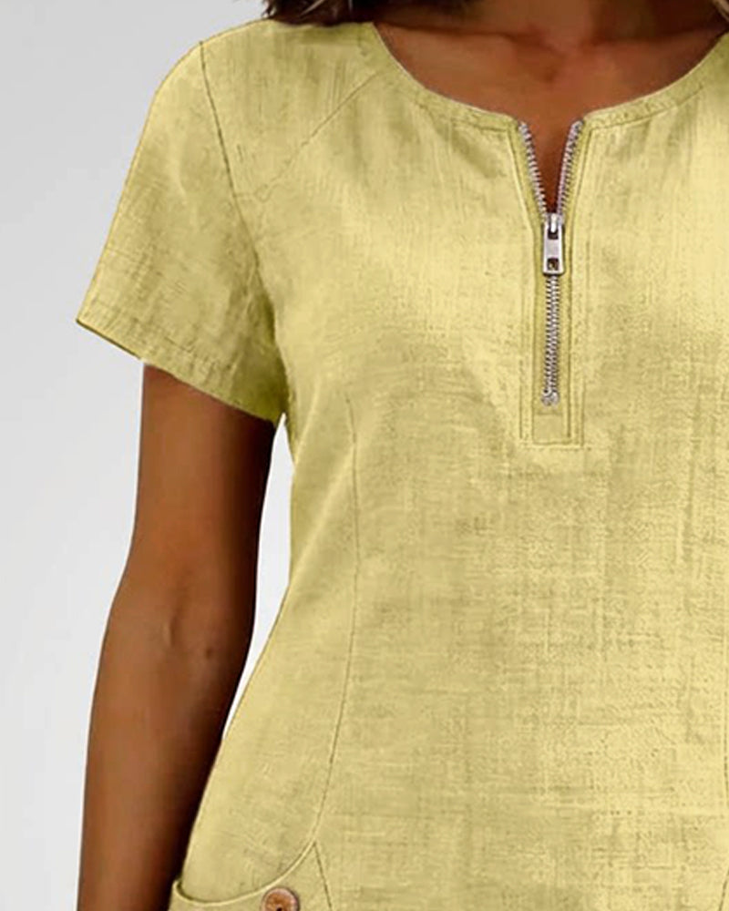 Van Elst Mode® | Vestido de algodón con bolsillo de cremallera