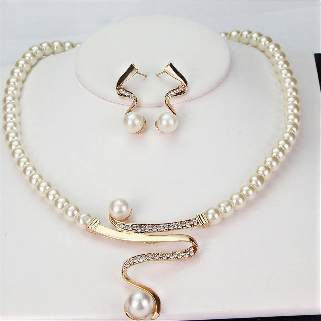 Elegante conjunto de collar y collar de perlas naturales