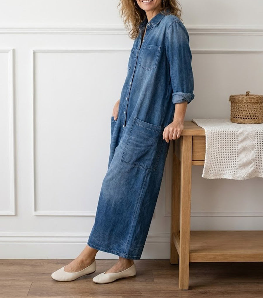 Diana™ | Mono denim vintage con botones