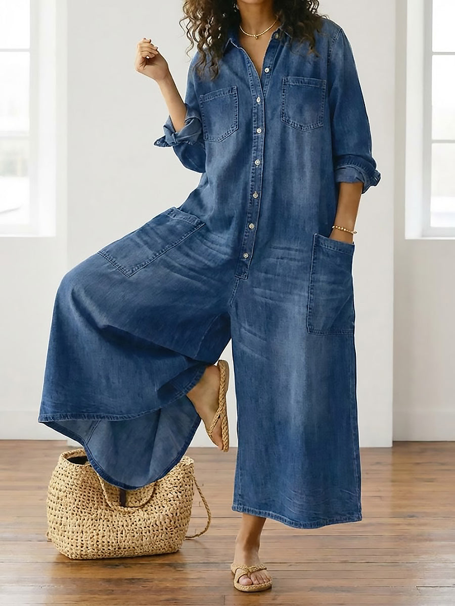 Diana™ | Mono denim vintage con botones