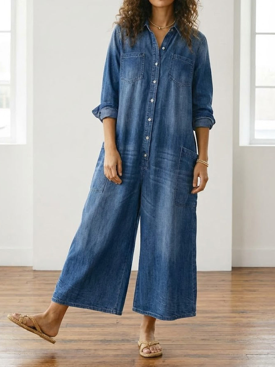 Diana™ | Mono denim vintage con botones