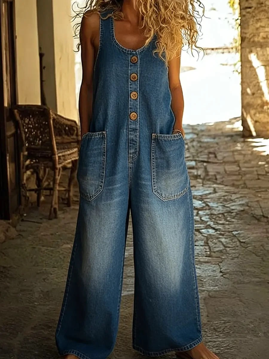 Ruth™ | Peto de denim algodón lavado vintage
