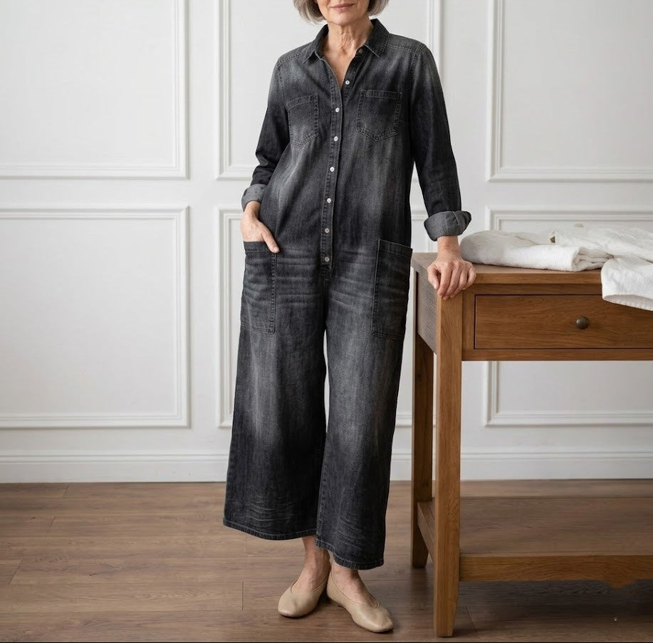 Diana™ | Mono denim vintage con botones