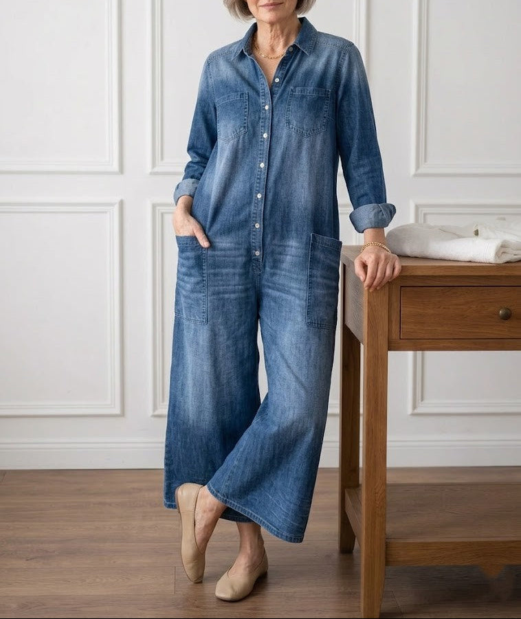 Diana™ | Mono denim vintage con botones
